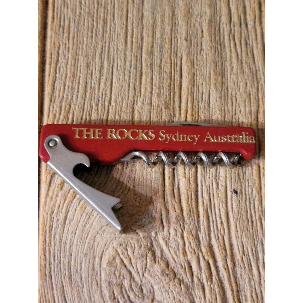 The Rocks, Sydney Australia Red Xan  Opener, Cork Screw Knife ALL IN ONE